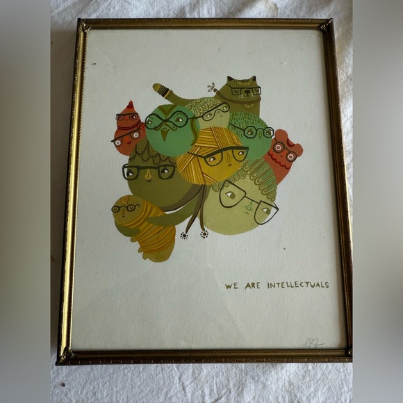 We are intellectuals framed signed art work by Laura Berger